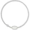 Kendra Scott Grayson Crystal Stretch Bracelet, Fashion Jewelry for Women(RHODIUM – IVORY MOTHER OF PEARL)