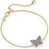 Kendra Scott Lillia Crystal Delicate Bracelet, Fashion Jewelry for Women(GOLD – BLUE CRYSTAL)