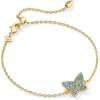 Kendra Scott Lillia Crystal Delicate Bracelet, Fashion Jewelry for Women(GOLD – BLUE GREEN CRYSTAL)