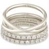 Kendra Scott Livy Rhodium-Plated Rings Set of 3 in White Crystal, Size 8