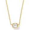 Kendra Scott Marisa 18k Yellow Gold Oval Solitaire Pendant Necklace(AQUAMARINE)
