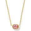 Kendra Scott Marisa 18k Yellow Gold Oval Solitaire Pendant Necklace(PINK TOURMALINE)
