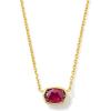 Kendra Scott Marisa 18k Yellow Gold Oval Solitaire Pendant Necklace(RUBY)