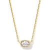 Kendra Scott Marisa 18k Yellow Gold Oval Solitaire Pendant Necklace(WHITE DIAMOND)