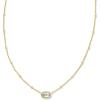 Kendra Scott Mini Elisa 14k Gold-Plated Satellite Short Pendant Necklace, Fashion Jewelry for Women(GOLD – DICHROIC GLASS)