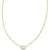 Kendra Scott Mini Elisa 14k Gold-Plated Satellite Short Pendant Necklace, Fashion Jewelry for Women(GOLD – IVORY MOTHER OF PEARL)