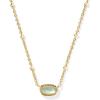 Kendra Scott Mini Elisa 14k Gold-Plated Satellite Short Pendant Necklace, Fashion Jewelry for Women(GOLD – LIGHT BLUE ILLUSION)