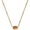 Kendra Scott Mini Elisa 14k Gold-Plated Satellite Short Pendant Necklace, Fashion Jewelry for Women(GOLD – MARBLED AMBER ILLUSION)