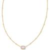 Kendra Scott Mini Elisa 14k Gold-Plated Satellite Short Pendant Necklace, Fashion Jewelry for Women(GOLD – PINK OPALITE CRYSTAL)