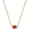 Kendra Scott Mini Elisa 14k Gold-Plated Satellite Short Pendant Necklace, Fashion Jewelry for Women(GOLD – RED ILLUSION)