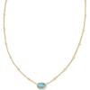 Kendra Scott Mini Elisa 14k Gold-Plated Satellite Short Pendant Necklace, Fashion Jewelry for Women(GOLD – TURQUOISE)