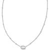 Kendra Scott Mini Elisa 14k Gold-Plated Satellite Short Pendant Necklace, Fashion Jewelry for Women(RHODIUM – IVORY MOTHER OF PEARL)