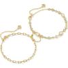 Kendra Scott Mini Elisa Abbie Set Of 2 Delicate Chain Bracelets, Gold-Plated Brass, White Mix, Fashion Jewelry for Women
