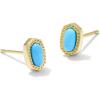 Kendra Scott Mini Ellie 14k Gold-Plated Stud Earrings, Fashion Jewelry for Women(GOLD – TURQUOISE)