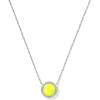 Kendra Scott Tennis Short Pendant Necklace, Fashion Jewelry for Women(RHODIUM – CHARTREUSE MAGNESITE)