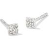 Kendra Scott Tiny Dira White Diamond Stud Earrings(STERLING SILVER – WHITE DIAMOND)