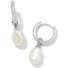 Kendra Scott Willa Pearl Huggie Earrings in White Pearl, Fashion Jewelry for Women(RHODIUM – WHITE PEARL)