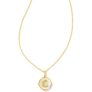 Kendra Scott 14k Gold-Plated Brass Letter A-Z Disc Reversible Pendant Necklace, Fashion Jewelry for Women(Letter C)