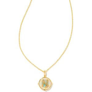 Kendra Scott 14k Gold-Plated Brass Letter A-Z Disc Reversible Pendant Necklace, Fashion Jewelry for Women(Letter N)