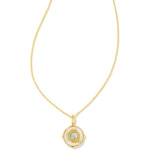 Kendra Scott 14k Gold-Plated Brass Letter A-Z Disc Reversible Pendant Necklace, Fashion Jewelry for Women(Letter Q)