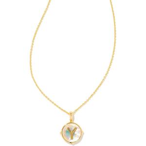 Kendra Scott 14k Gold-Plated Brass Letter A-Z Disc Reversible Pendant Necklace, Fashion Jewelry for Women(Letter Y)