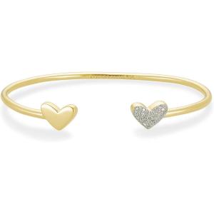 Kendra Scott Ari Heart 18k Gold Vermeil Cuff Bracelet in White Diamond, Fine Jewelry for Women