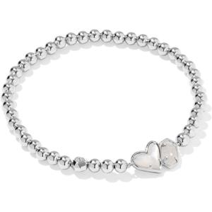 Kendra Scott Ari Heart Emilie Stretch Bracelet, Fashion Jewelry for Women(IVORY MOP/IRIDESCENT DRUSY)