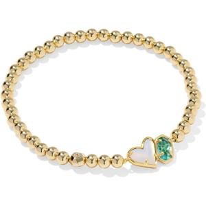 Kendra Scott Ari Heart Emilie Stretch Bracelet, Fashion Jewelry for Women(OPALITE ILLUSION AND LONDON BLUE GLASS)