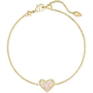 Kendra Scott Ari Heart Link Chain Bracelet for Women, Fashion Jewelry(GOLD – IRIDESCENT DRUSY)