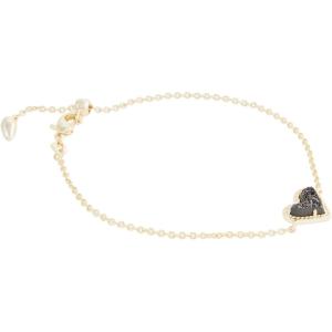 Kendra Scott Ari Heart Link Chain Bracelet for Women, Fashion Jewelry(Gold Black Drusy)