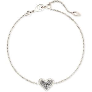Kendra Scott Ari Heart Link Chain Bracelet for Women, Fashion Jewelry(RHODIUM – PLATINUM DRUSY)