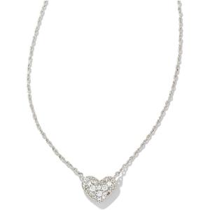 Kendra Scott Ari & Haven Heart Necklace Gift Set, Fashion Jewelry for Women(RHODIUM – WHITE CUBIC ZIRCONIA)