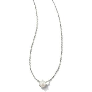 Kendra Scott Ashton Pendant Necklace in White Pearl, Fashion Jewelry for Women(RHODIUM – WHITE PEARL)