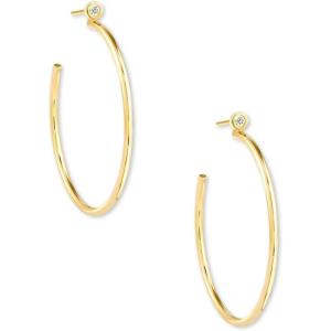 Kendra Scott Audrey Hoop Earring 14k Yellow Gold, White Diamond