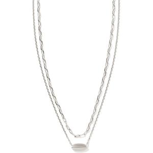 Kendra Scott Brooke Multi-Strand Necklace for Women, Fashion Jewelry(RHODIUM METAL)