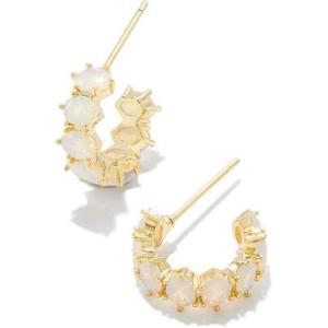 Kendra Scott Cailin Crystal Huggie Earrings, Fashion Jewelry For Women(GOLD – CHAMPAGNE OPAL CRYSTAL)