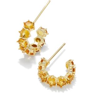 Kendra Scott Cailin Crystal Huggie Earrings, Fashion Jewelry For Women(GOLD – GOLDEN YELLOW CRYSTAL)