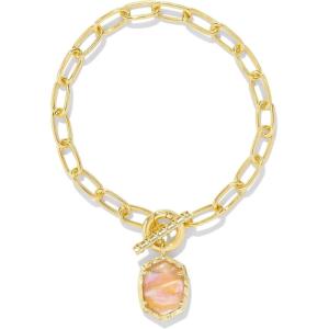 Kendra Scott Daphne Link And Chain Bracelet, Fashion Jewelry for Women(LIGHT PINK IRIDESCENT ABALONE)