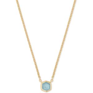 Kendra Scott Davie Pendant Necklace in 18K Gold Vermeil, Fine Jewelry for Women, Aquamarine