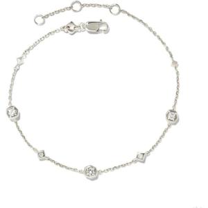 Kendra Scott Davie Trio Delicate Bracelet, Sterling Silver, White Sapphire