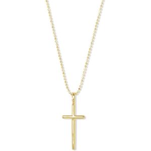Kendra Scott Davis Cross Charm Necklace in 18k Yellow Gold Vermeil, Fine Jewelry for Women