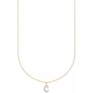 Kendra Scott Diamond Letter A-Z Pendant Necklace, Fine Jewelry For Women(LETTER C)
