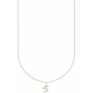 Kendra Scott Diamond Letter A-Z Pendant Necklace, Fine Jewelry For Women(LETTER S)