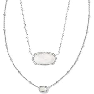 Kendra Scott Elisa Gift Set Of 2, Fashion Jewelry for Women(RHODIUM – IVORY MOTHER OF PEARL)
