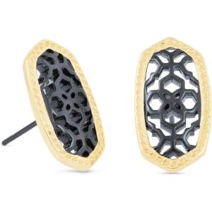 Kendra Scott Ellie Stud Earrings for Women, Fashion Jewelry(Gold – Gunmetal Filigree)