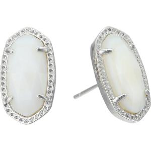 Kendra Scott Ellie Stud Earrings for Women, Fashion Jewelry(RHODIUM – SLATE CATS EYE)