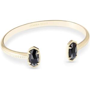 Kendra Scott Elton Cuff Bracelet for Women, Fashion Jewelry(GOLD – BLACK OPAQUE GLASS)