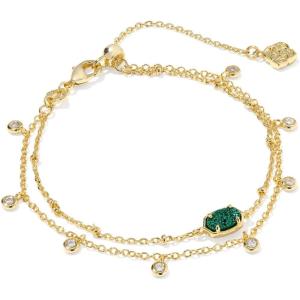 Kendra Scott Emilie Crystal Multi Strand Bracelet, Fashion Jewelry for Women(EMERALD DRUSY)