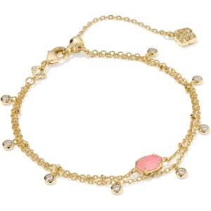 Kendra Scott Emilie Crystal Multi Strand Bracelet, Fashion Jewelry for Women(LIGHT PINK DRUSY)