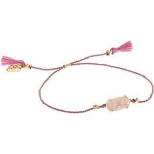 Kendra Scott Everlyne Cord Friendship Bracelet, Fashion Jewelry for Women(Gold Rose Quartz)